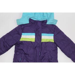 Girls Pink Platinum Purple and Turquoise Fleece Jacket – Size 4